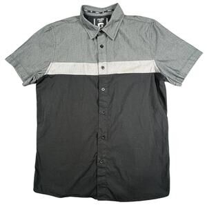 Fried Premium Denim Collection Men's Button-up Short Sleeve Slim Fit Shirt-Small